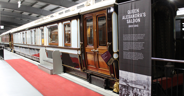 Queen Alexandra's Saloon on display at Locomotion - image copywrite Science Museum Group